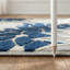 Tapis intérieur / extérieur rond en polypropylène bleu / gris 7 pi 10 po x 7 pi 10 po Isalia