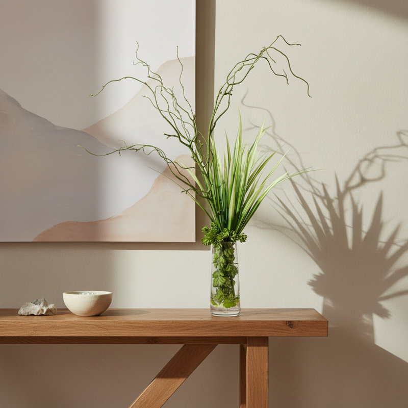 River Grass and Willow Arrangement in Vase