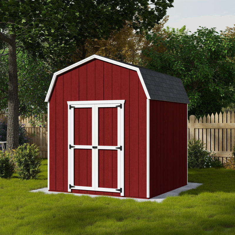 Value Gambrel Outdoor Wood Storage Barn with 6 ft. Sidewalls, No, 8' x 8'