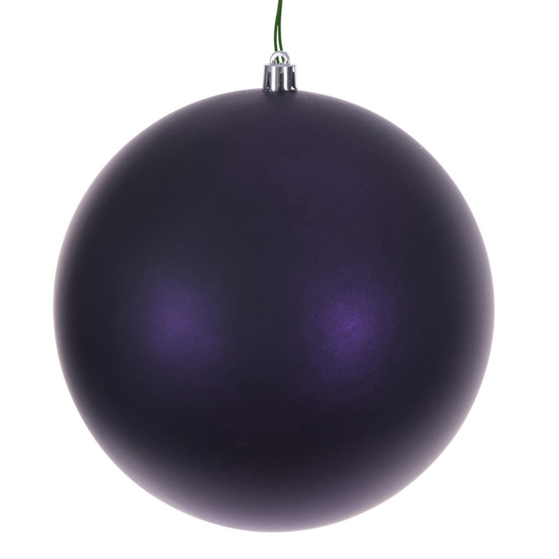 Plum mat mat sans soudure percé aux rayons UV. Comprend 4 décorations par boîte., H 4,75 po x l 4,75 po x P 4,75 po