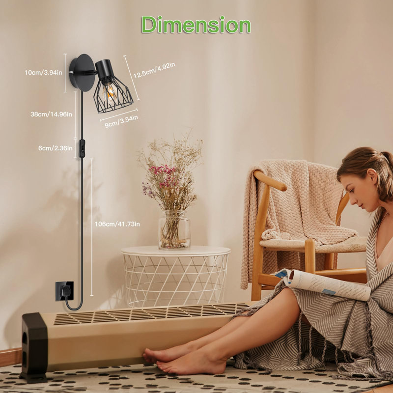 Delanya Plug-in Wallchiere, Black