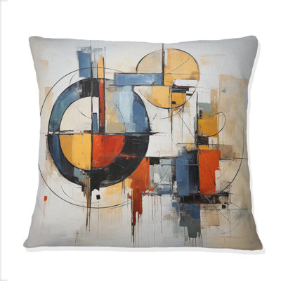 Colorful Mid Century Abstract Fusion I - Abstract Midcentury Printed Throw Pillow