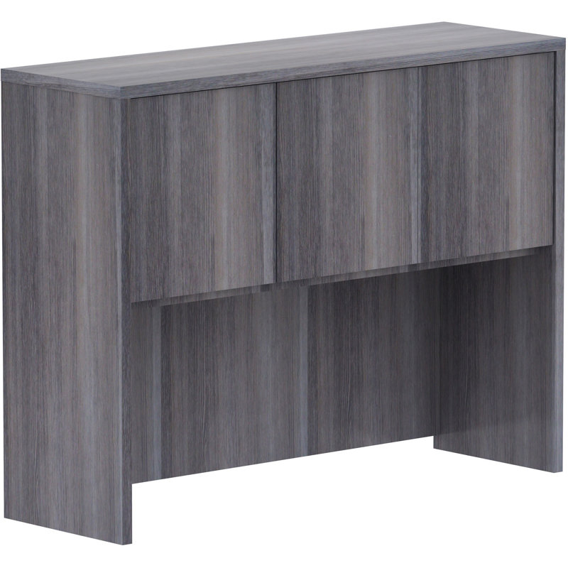 Weathered Charcoal Laminate 36" H Hutch with Four Doors