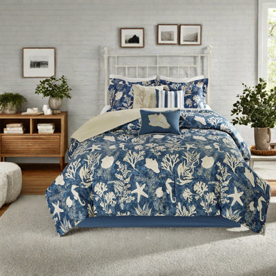 Luxurious Cotton Sateen Bedding Sets, Elegant Coastal Blue Style, Ideal For Home Comfort