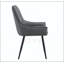 Ensemble de 2 chaises de salle à manger en similicuir gris foncé avec filet doré et pieds sablés noirs pour une élégance et un confort modernes