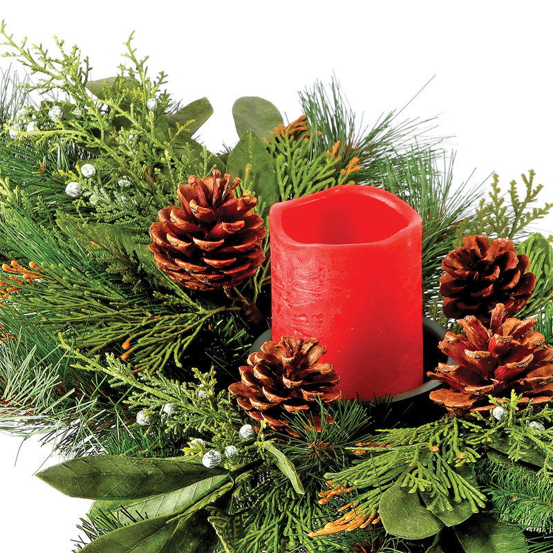 Porte-bougie 26 po Juniper, Cedar, Mixpine, Bayleaf And Cone