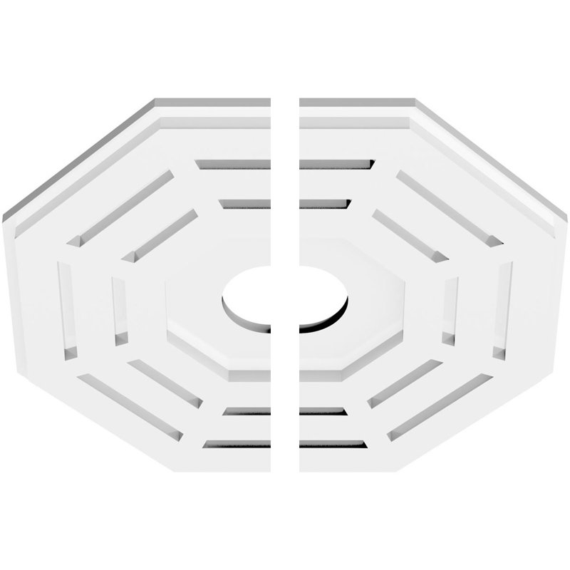 Médaillon de plafond contemporain en PVC 16 po x P 3 po x P 6 1/4 po x P 1 po Westin, H 1 po x l 16 po x P 16 po