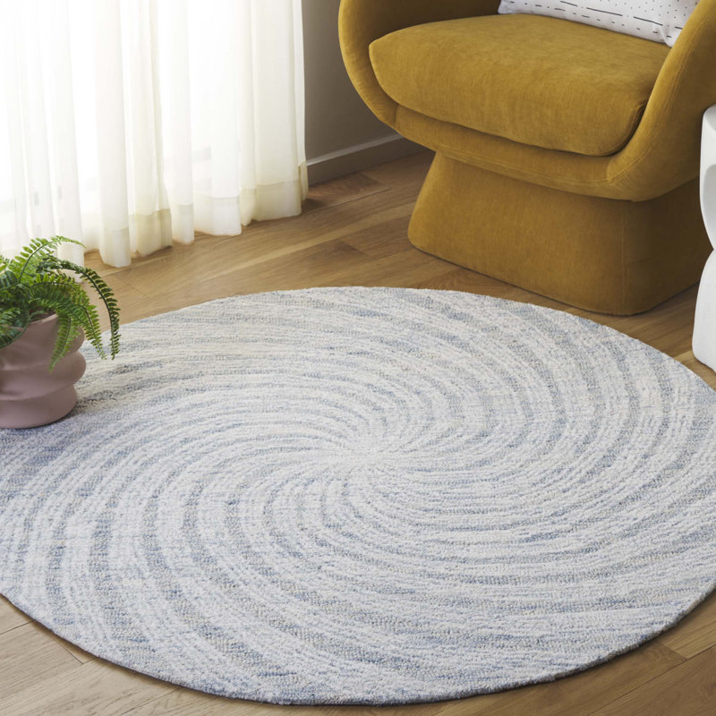 Novelty 201 80% Wool; 20% Cotton Spiral Rug, Round 4'