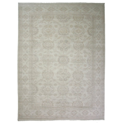 Daugherty Hand Knotted 10x15 Ivory Rug