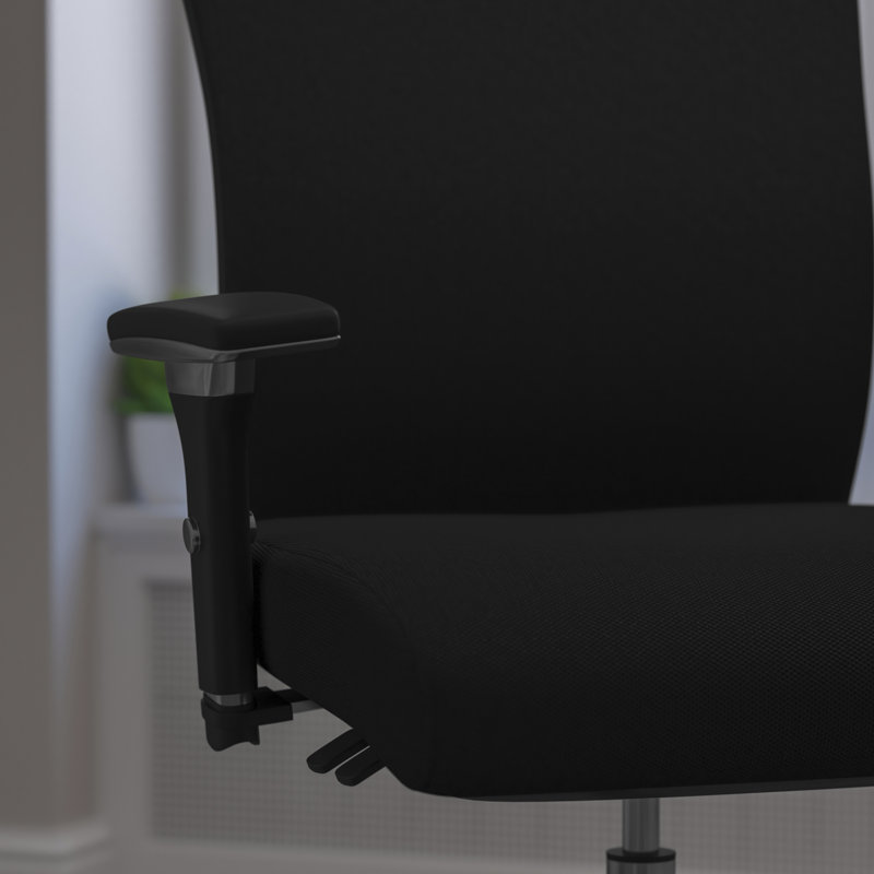 Black Mesh and Fabric Adjustable Executive Swivel Chair