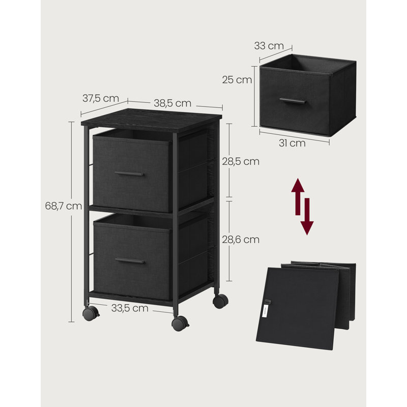 Agnis 38.5cm Wide File Cabinet, Black