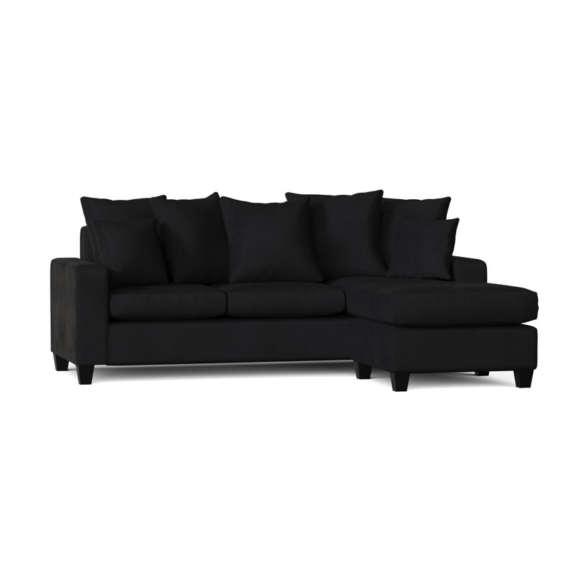 Alger Upholstered L-Shaped Sectional Reversible, Abbington Black