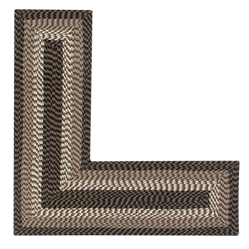 Vienne Solid Color Machine Made Braided Polypropylene Octagon Indoor Outdoor Area Rug, 24" x 68" x 68" L-Shape