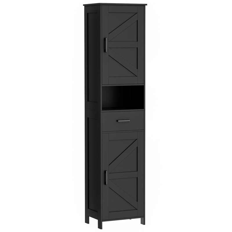 Grande armoire de rangement pour salle de bain, Noir