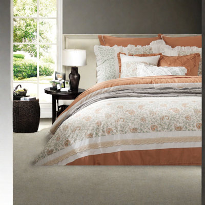 Ensembles de literie pièce en coton percale pour grand confort corail