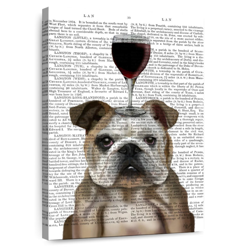 Bouledogue anglais au vin Brampt Dog, H 36 po x l 24 po