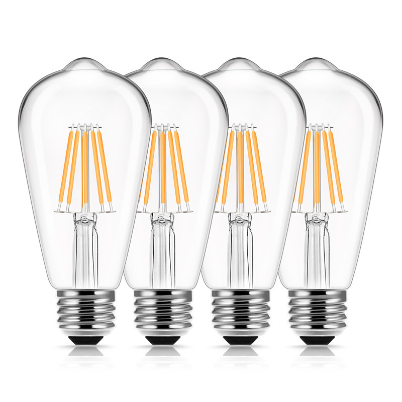 6 watts (équivalent à 60 watts), ampoule à DEL ST58, à intensité variable, blanc chaud (2700K) E26 / culot moyen (standard)