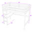 Lit mezzanine simple en bois avec garde-corps et bureau intégré-586744907
