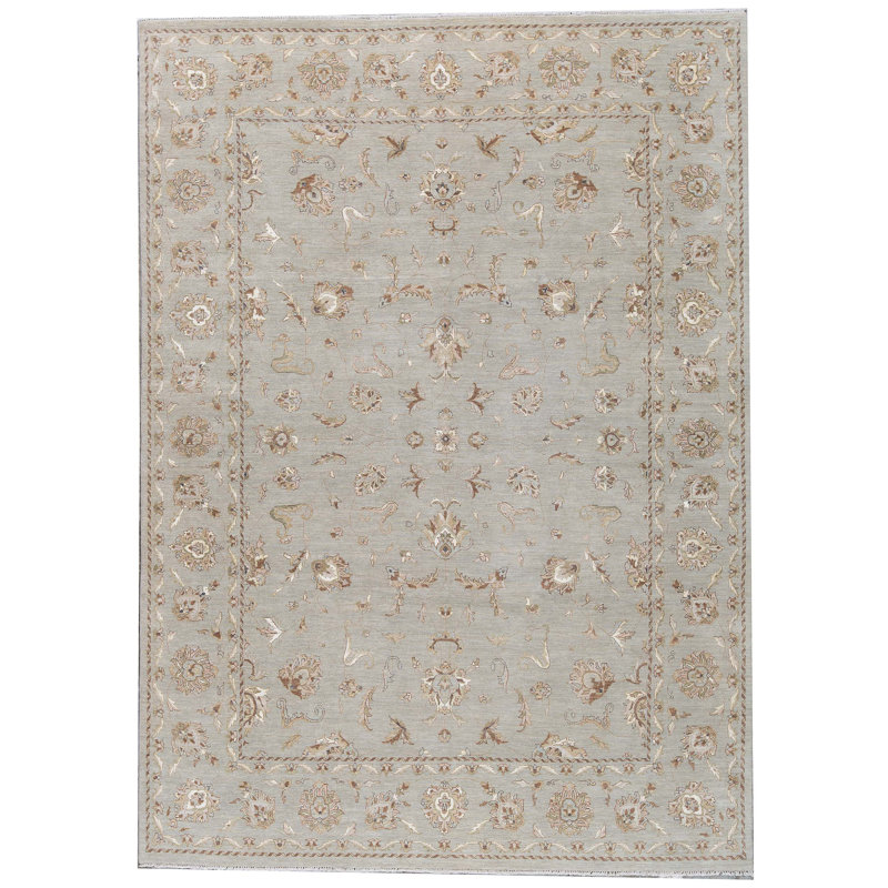Tapis gris de haute qualité noué à la main