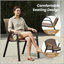 Chaise de salle à manger empilable en textilène pour l'extérieur avec pré-assemblage à 75% (ensemble de 2)