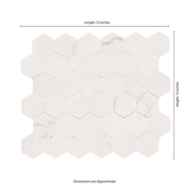 Carreau de mosaïque en porcelaine mate pour plancher et mur 12 po x 12 po Beldale Hexagon