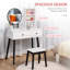 Ensemble coiffeuse avec tabouret Daphie