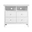 Élégant meuble télé blanc avec rangement spacieux et placages en bois véritable durable pour les salons modernes