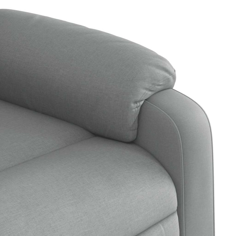 vidaXL Massage Recliner Chair, Adjustable, Light Gray Polyester, Manual