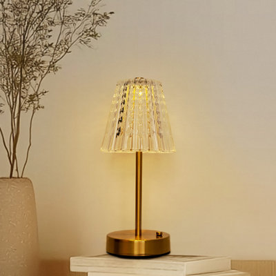 11.4'' Crystal Table Lamps Nightstand Bedside Lamp Dimmable With 3 Colour Lighting