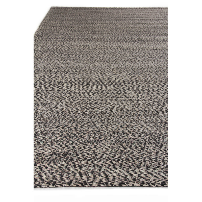 Woven Earth Wool Geometric Area Rug in Silver, Rectangle 10' x 14'