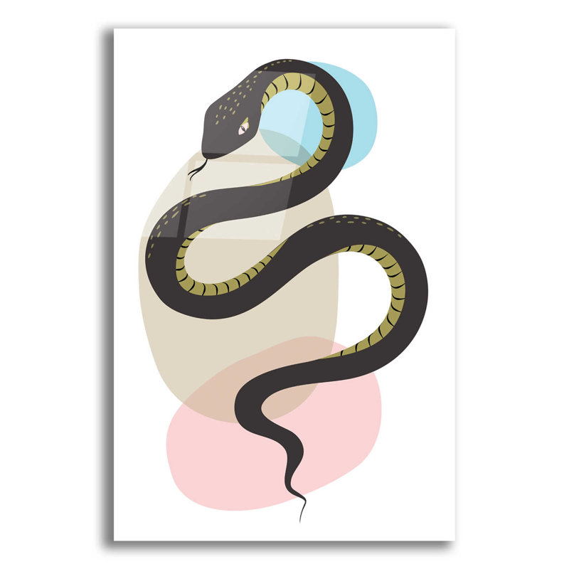 «Snake» par Ayse - peinture sans cadre, H 16 po x l 12 po x P 0,13 po