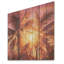 «Rose Radiance Sunset», palmiers et palmiers, art sur bois de pin naturel-1386188825