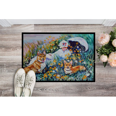 Non-Slip Floral Outdoor Doormat