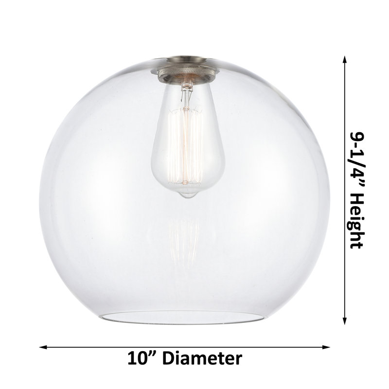 Baptista Glass Semi Flush Mount, 6 Watt Vinage LED Bulb, Oil Rubbed Bronze, Clear