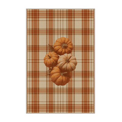 Soft Plush Fanelli Thanksgiving Modern & Contemporary Abstract Area Rug in Brown – Beige Binding