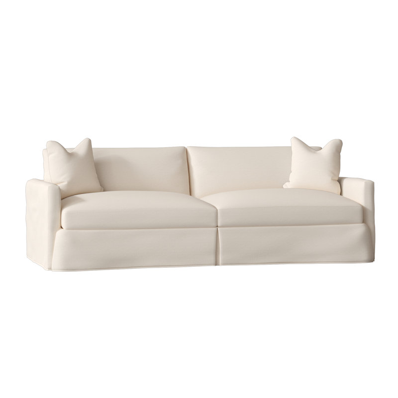 Hartig 94'' Slipcovered Sofa, Bayou Natural Canvas