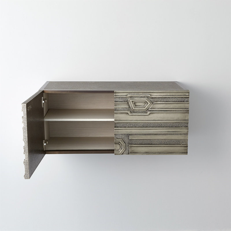 Abstract Block Cabinet-Right-Silver