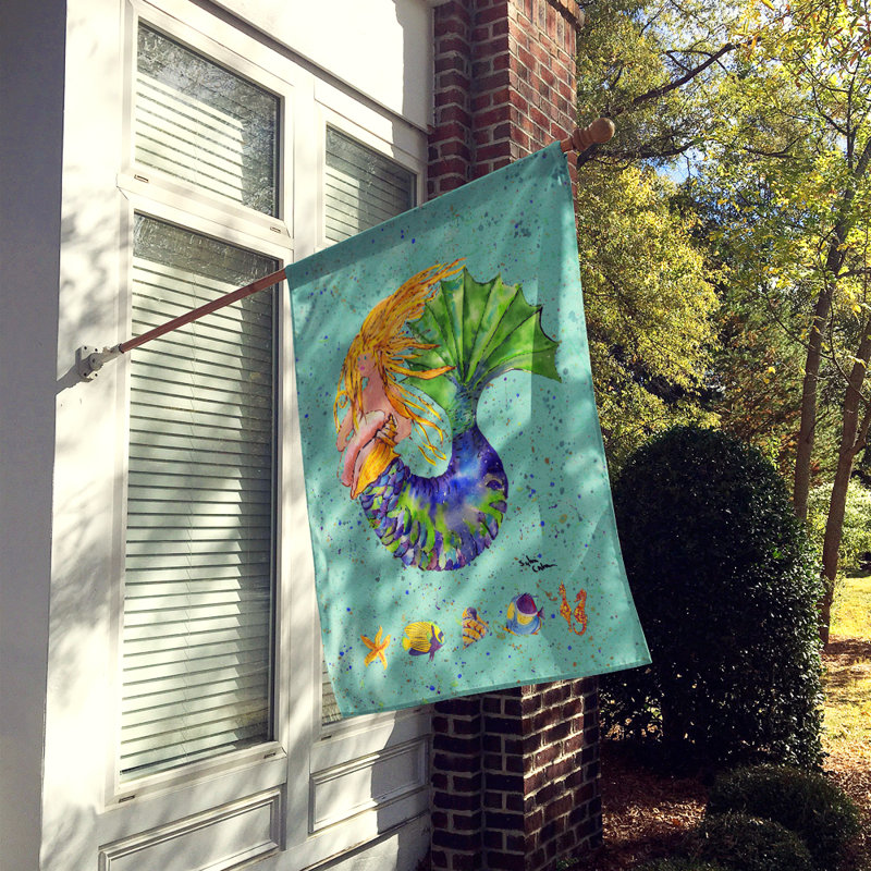 Polyester 40 x 28 po sirène 2 côtés drapeau maison