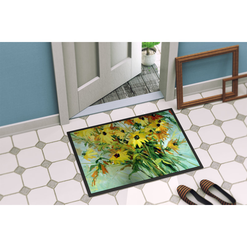 Paillasson d’extérieur anti-dérapant fleurs sauvages waymart, Rectangle 2 pi x 3 pi