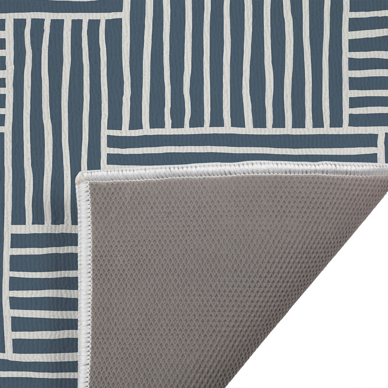 Grid Puz Outdoor Doormat, 17" W x 24" L, Blue