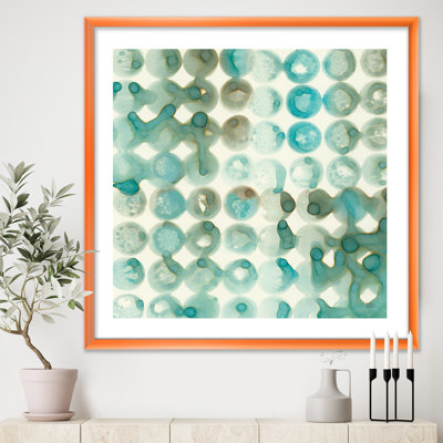 « turquoise aquarelle géométrique i »-cadre photo sur toile