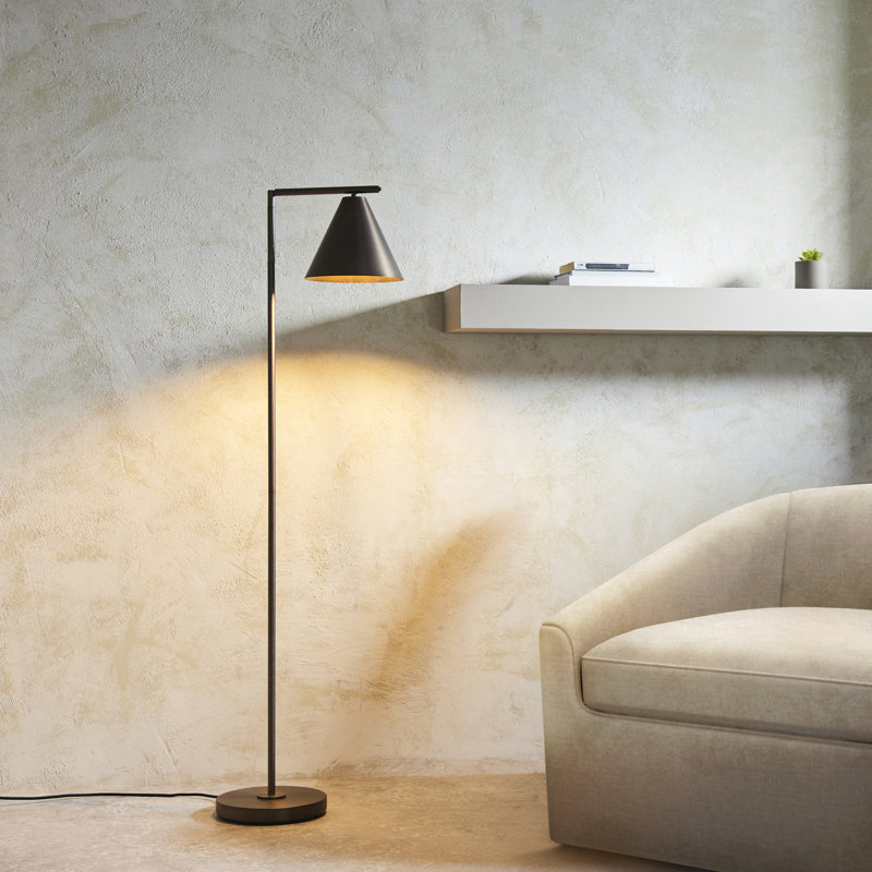 Abdiaziz 130.5 H cm Task Floor Lamp, Bronze, Bronze