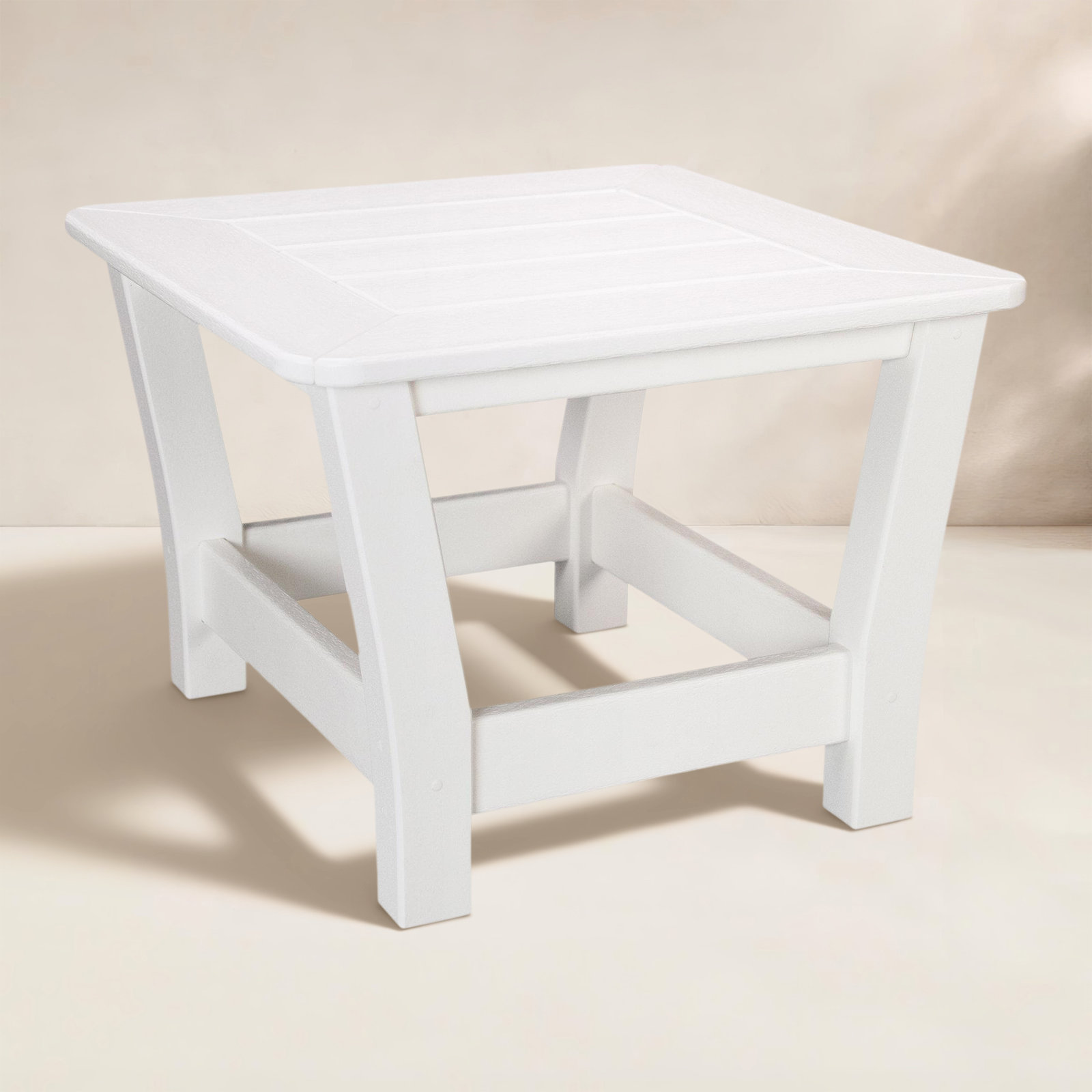 POLYWOOD® Harbour 23" Patio Side Table, White