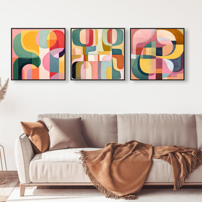 Oliver Gal Palm Springs Scenes Set Abstract - High-Gloss Gel Framed Canvas Art