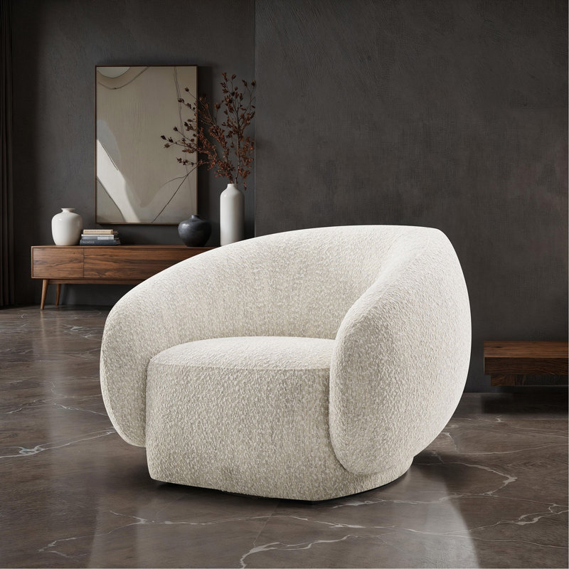 Fauteuil pivotant 1pc Boucle, Beige