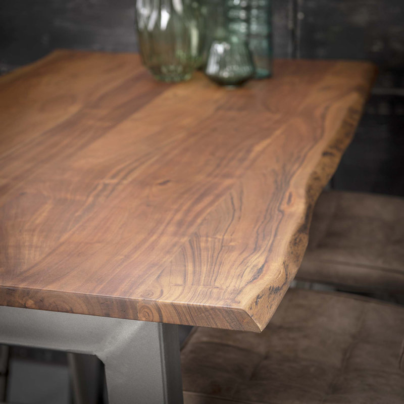 Disalvo Acacia Rectangular Wood Top Dining Table