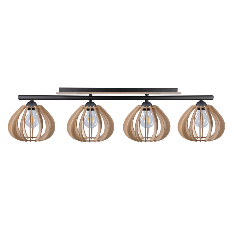 Abeeha Manufactured Wood Flush Mount, Black
