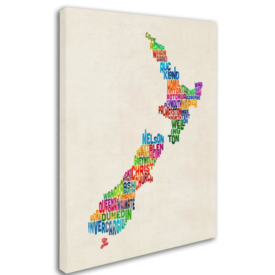 " New Zealand Typography Map "
