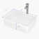 Hewei 15'' White Ceramic Rectangular Vessel Bathroom Sink with Faucet