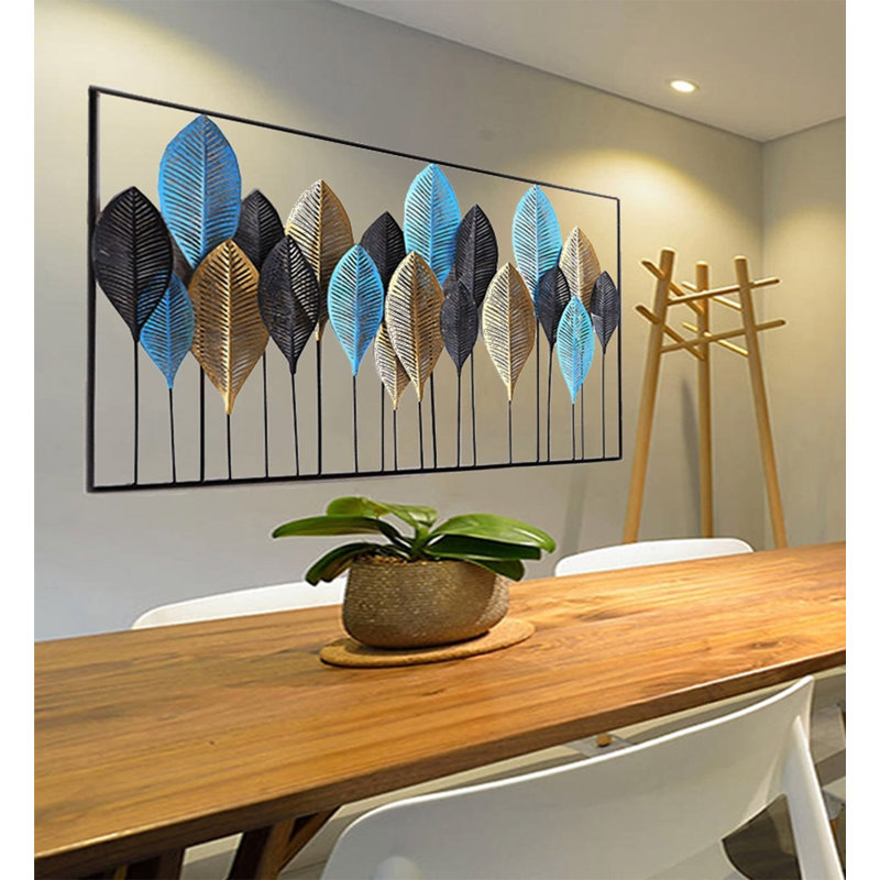 Pièce de ferronnerie nordique tridimensionnelle murale, 36.22" H x 59.06" W x 1.57" D